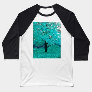 Trees of Aqua Blue Baseball T-Shirt